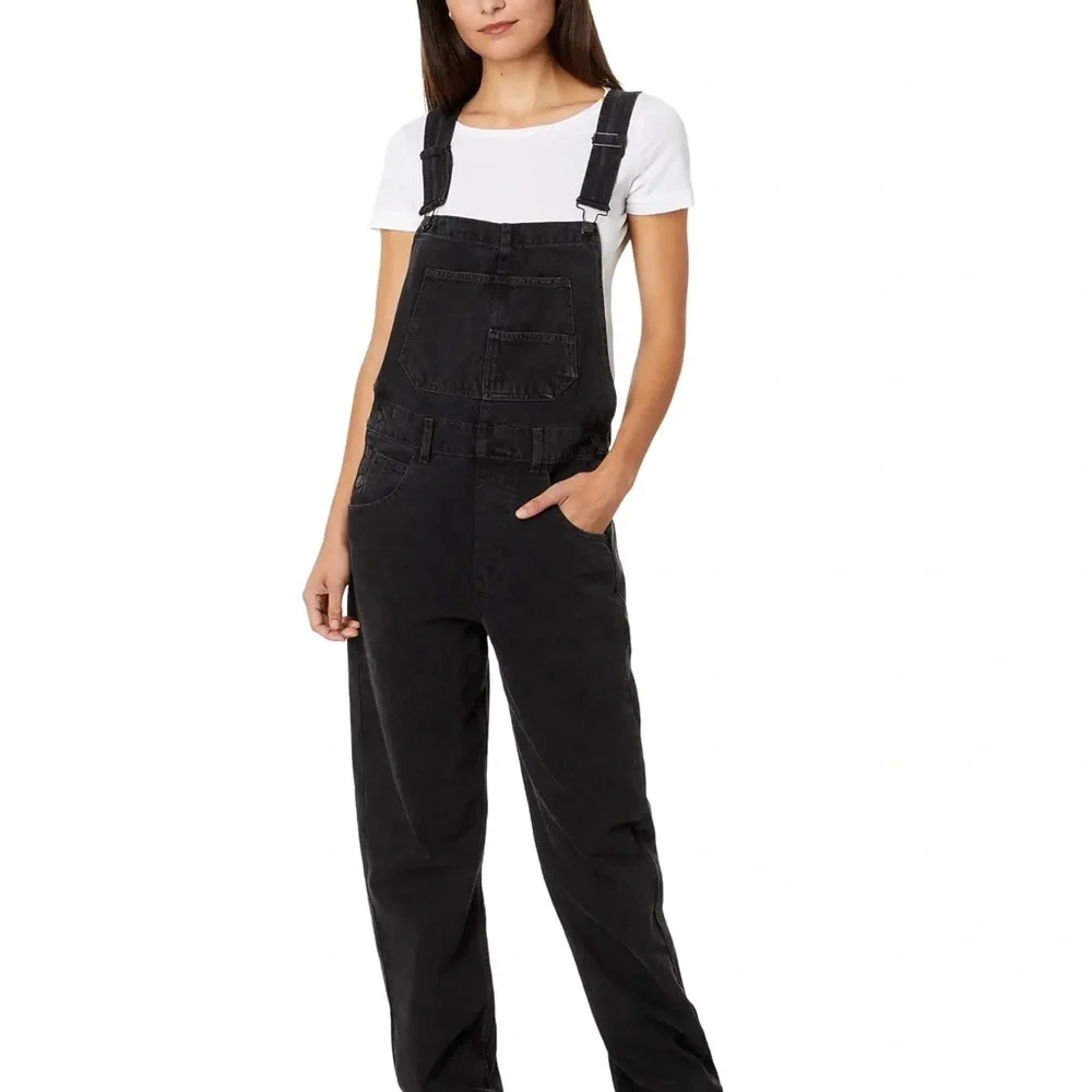 We The Free Ziggy Denim Overalls Black size large - Picture 1 of 6